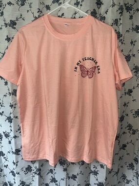 In My Teacher Era Light Pink Graphic Tee - New In Package